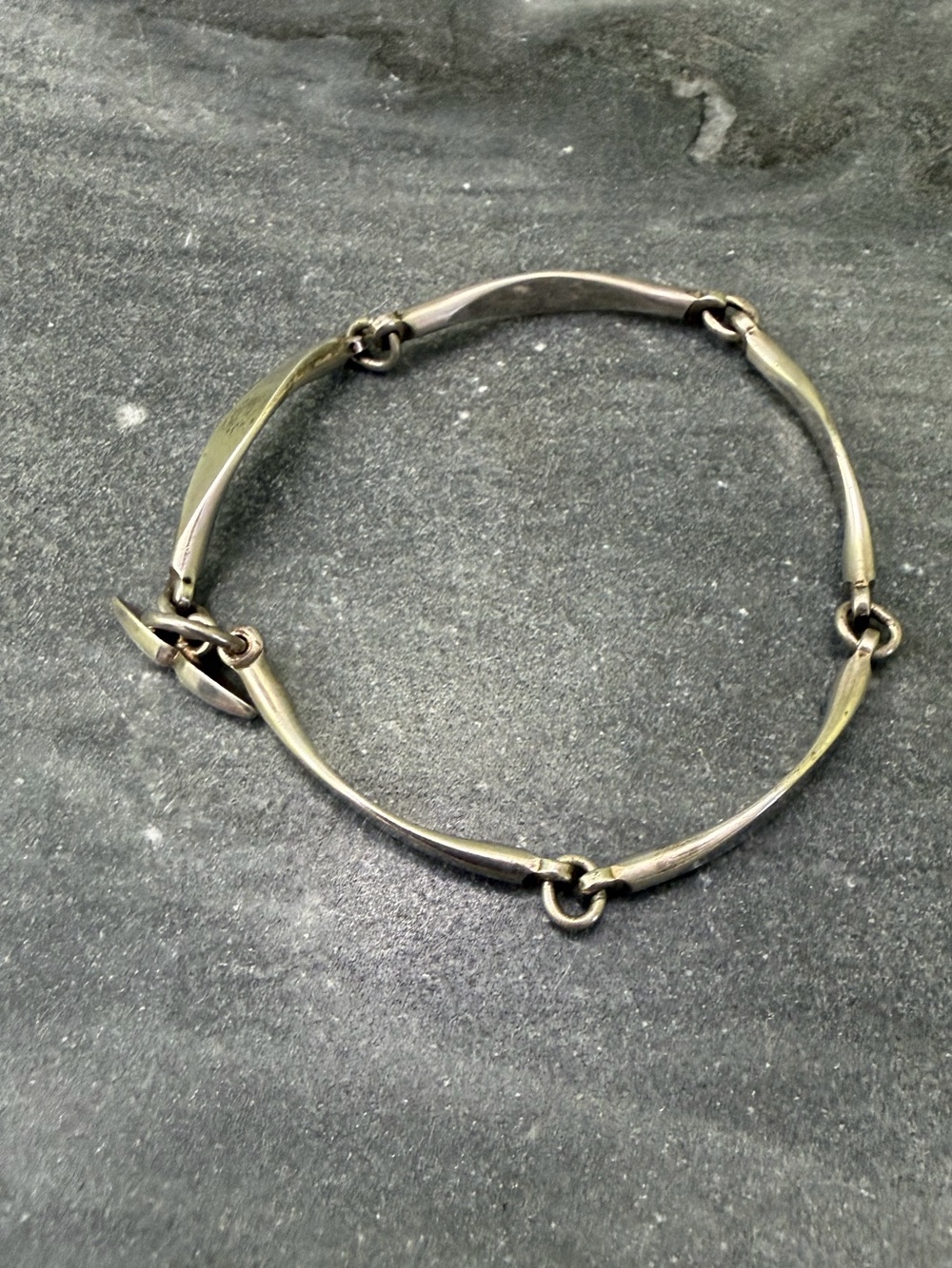 Vintage Sterling Panel Link Bracelet